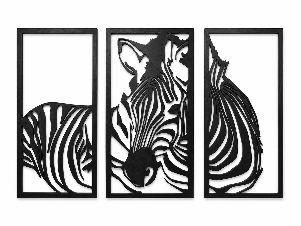 Zebra Triptych Wall Art