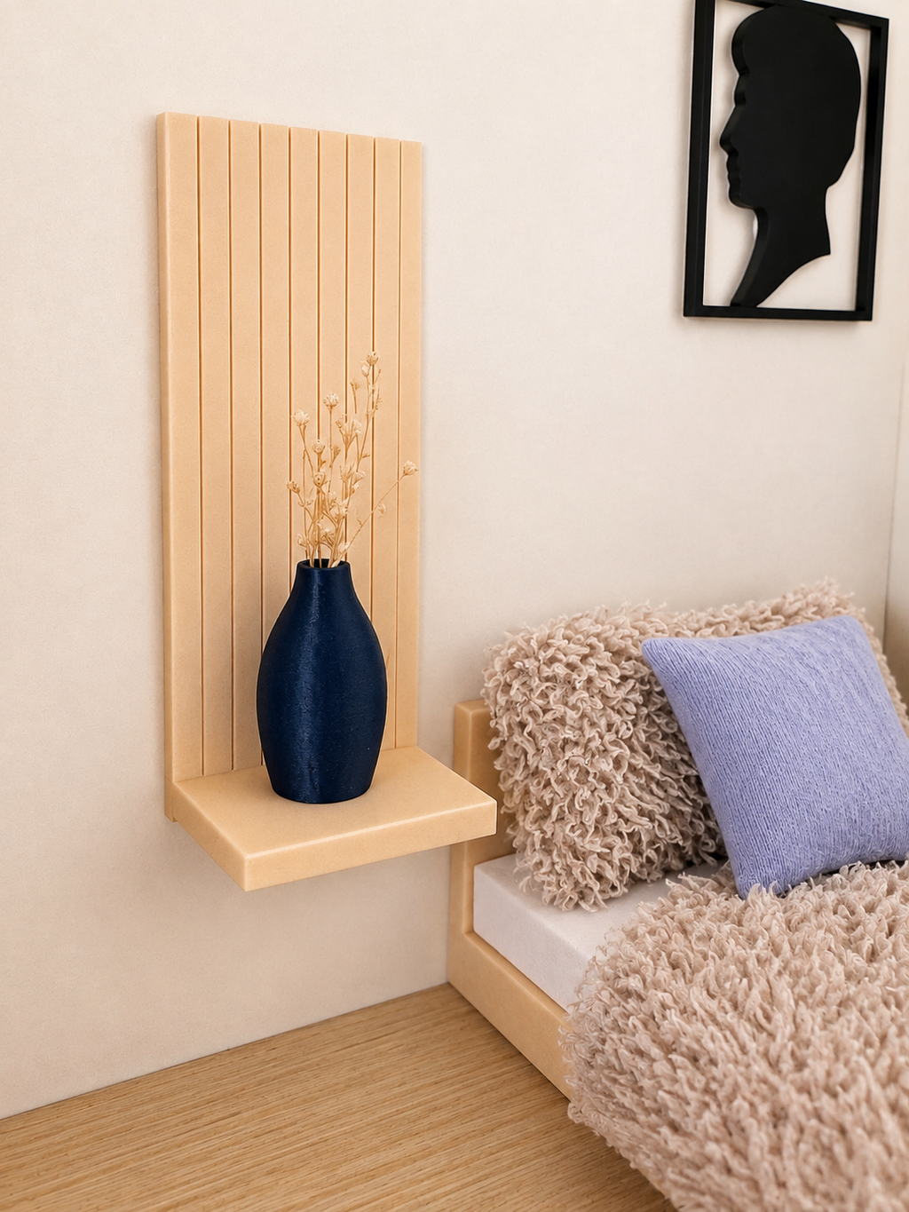 Wall-Mounted Bedside Shelf